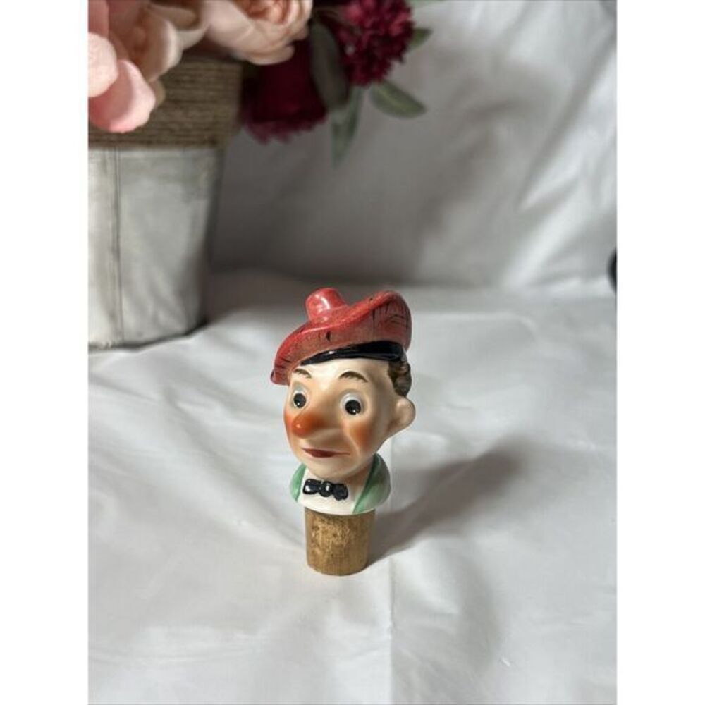 Vintage Decanter Redware‎ Scotland  Scotch Cork Man Head